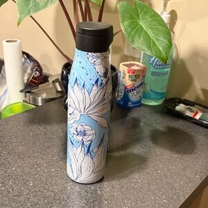 Starbucks Black, Blue, and White Floral Thermos